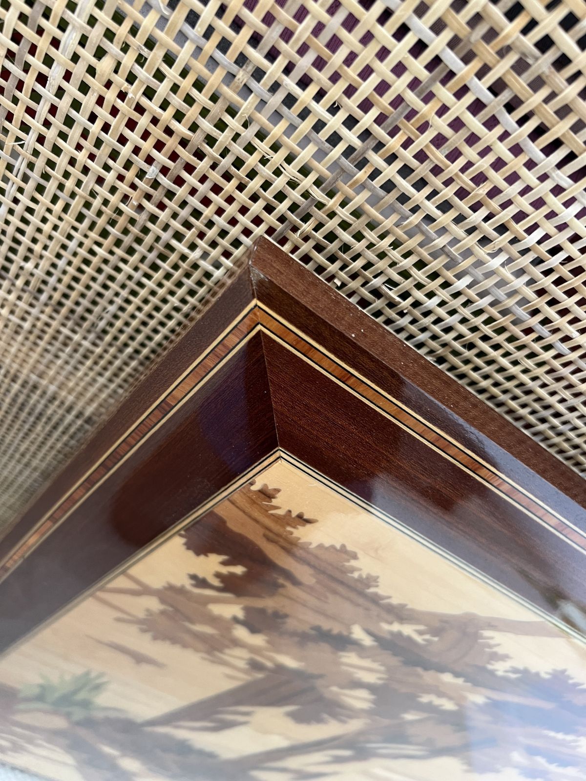 Italian Inlaid Wood Marquetry Wall Art photo furniture