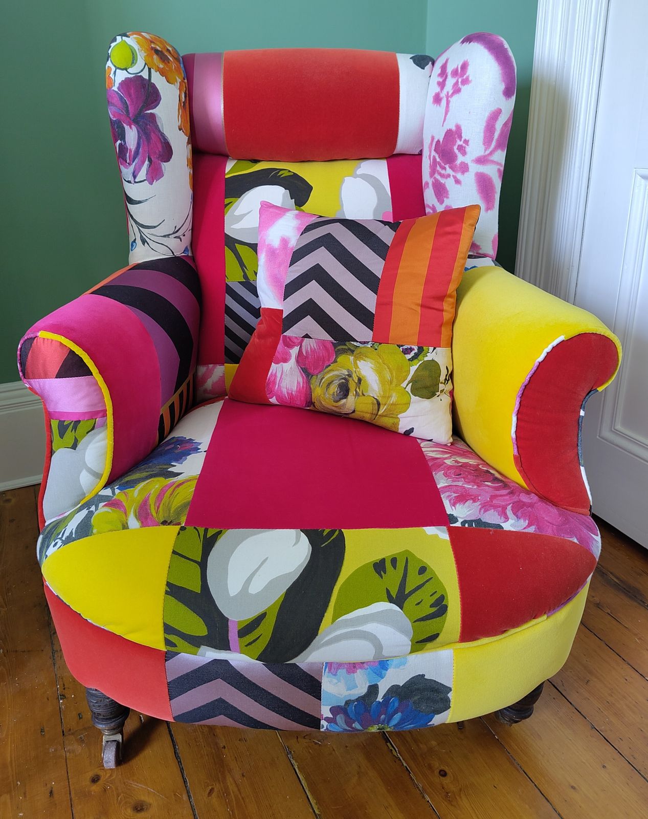 Bespoke Squint London Wingback Armchair In Designers Guild Fabrics – One Off Commission