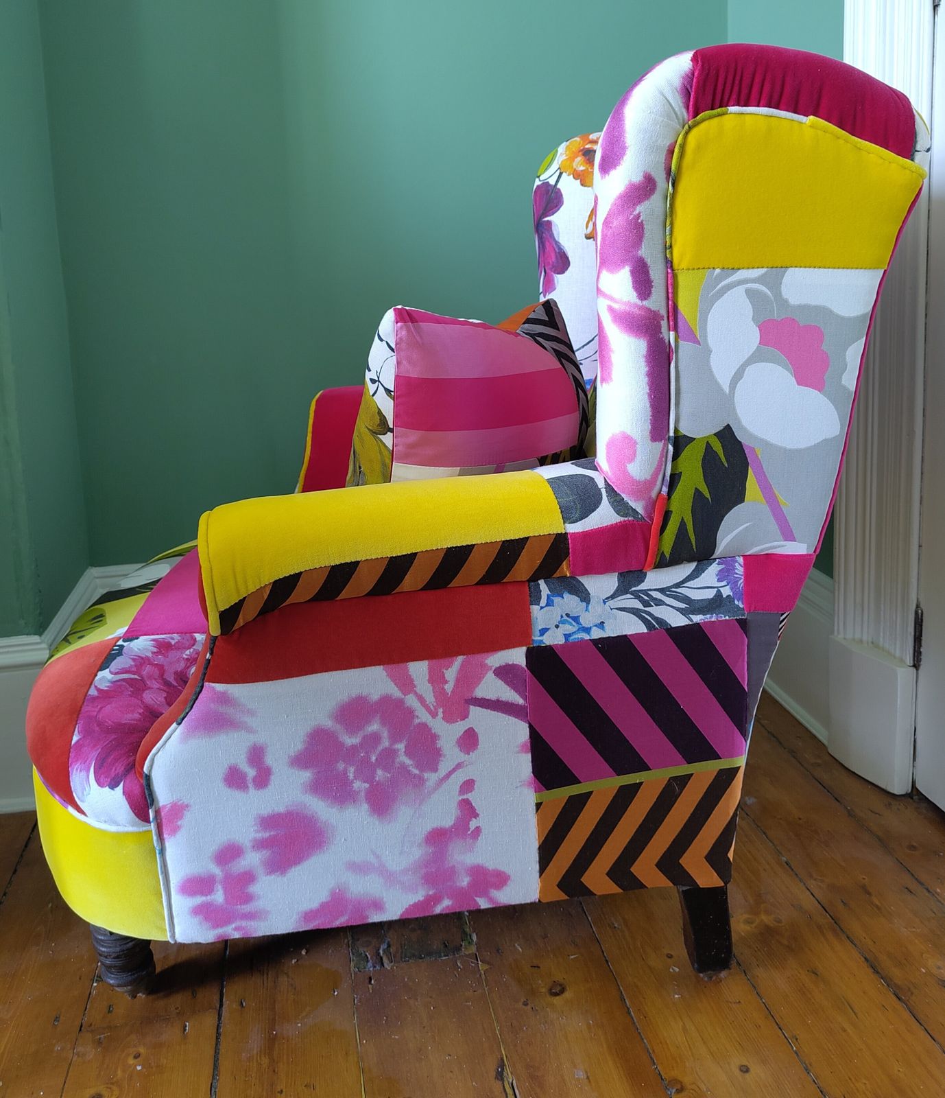 Bespoke Squint London Wingback Armchair In Designers Guild Fabrics – One Off Commission photo Furniture