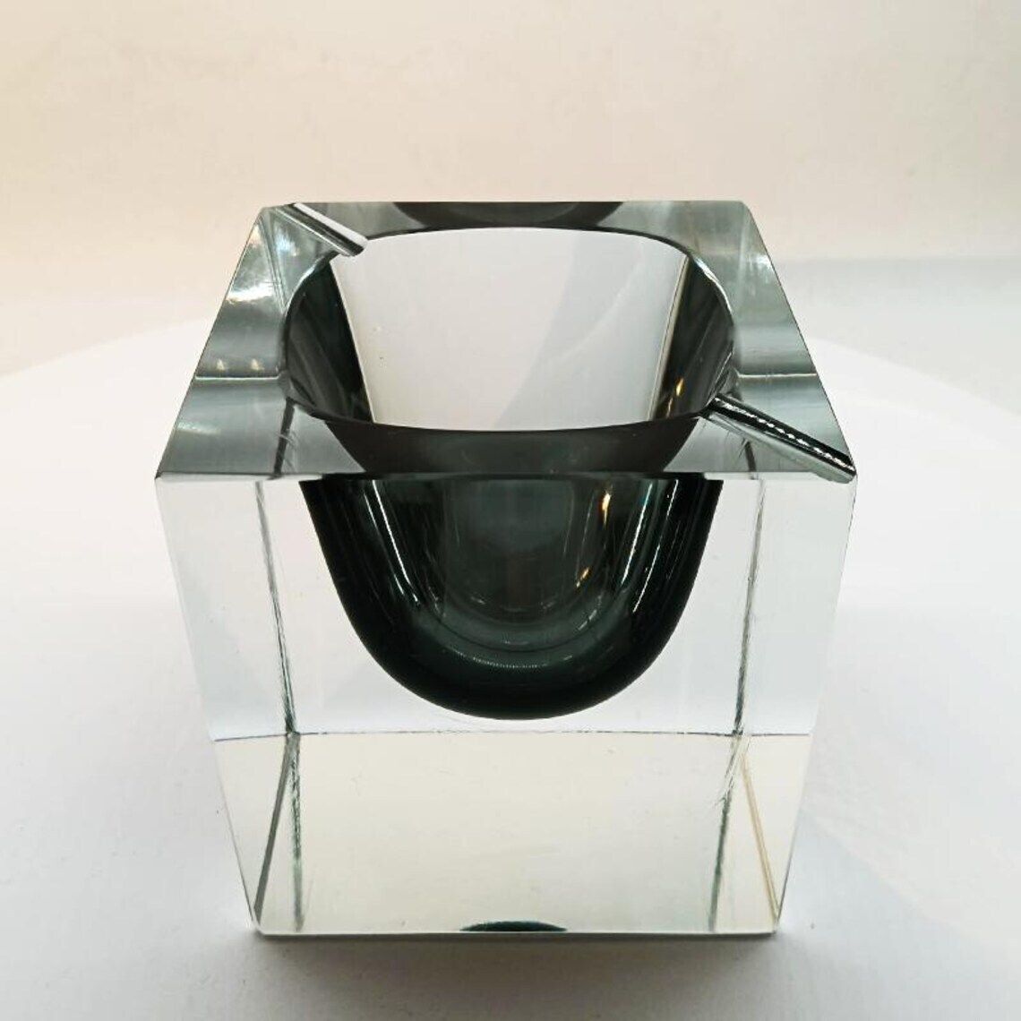 1960s Rare Big Cube Ashtray Or Catch All In Murano Glass By Flavio Poli For Seguso. photo buy