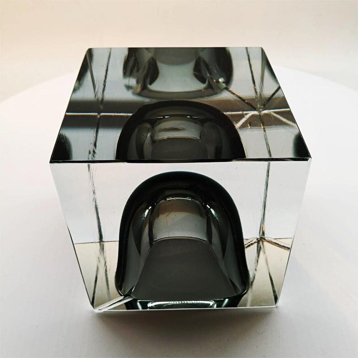 Home Decor 1960s Rare Big Cube Ashtray Or Catch All In Murano Glass By Flavio Poli For Seguso. photo