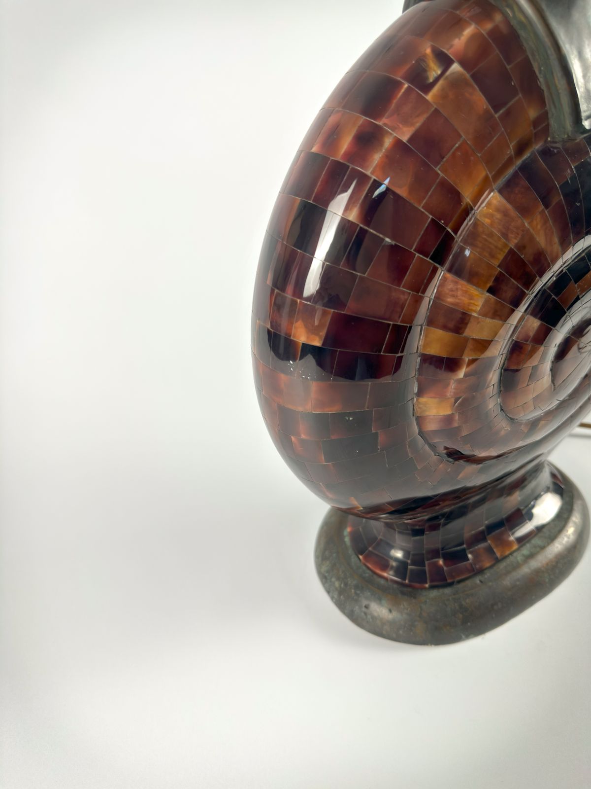Vintage Maitland Smith Penshell And Bronze Snail Table Lamp, 1980s Philippines photo vintage