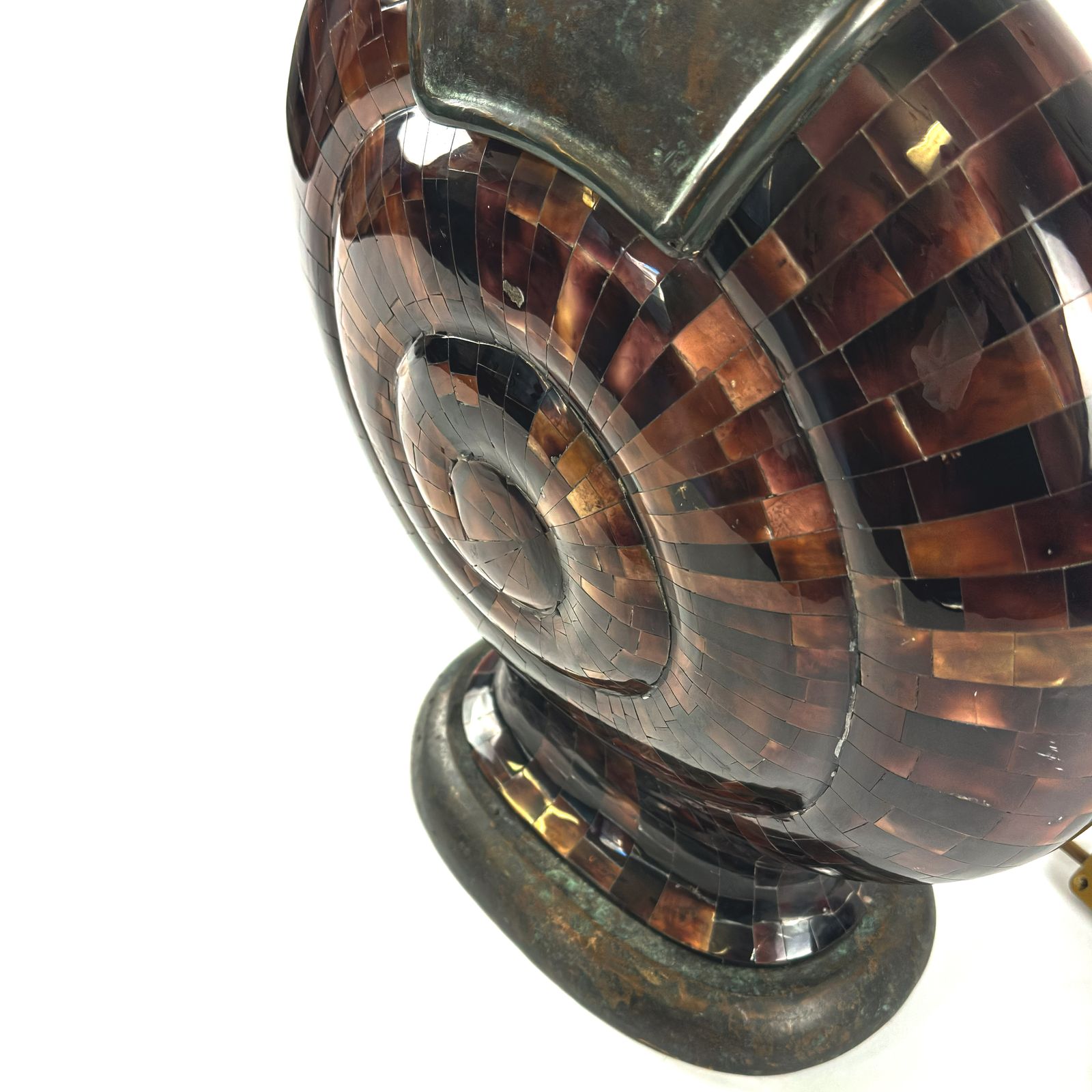 photo for sale Vintage Maitland Smith Penshell And Bronze Snail Table Lamp, 1980s Philippines