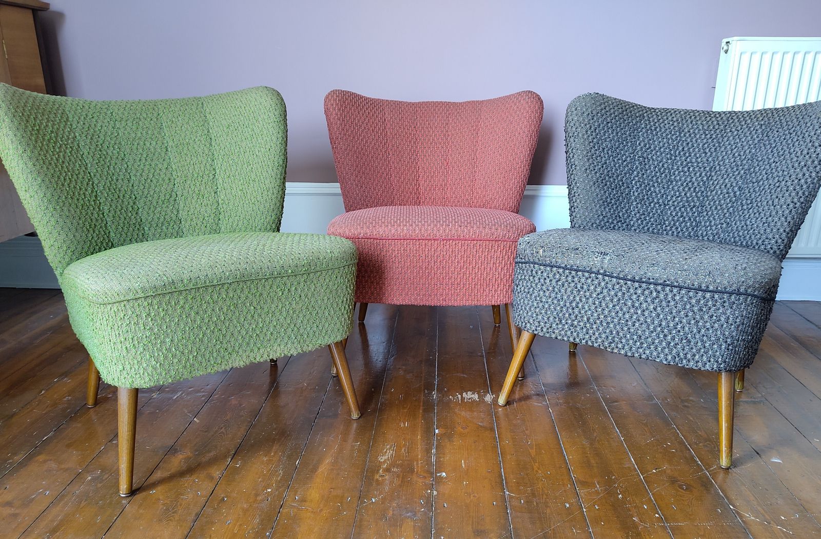 photo buy Set Of Three 1950s West German Cocktail Chairs – Ideal For Reupholstery