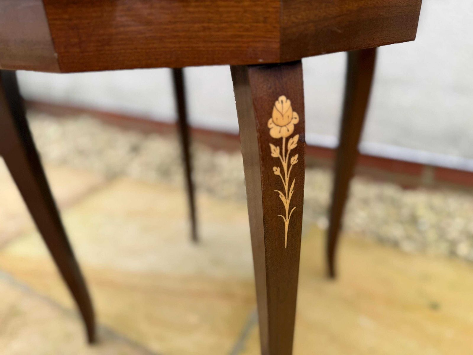 Musical Marquetry Side Table, Sewing Table,Plant Stand, Occasional Table photo Furniture