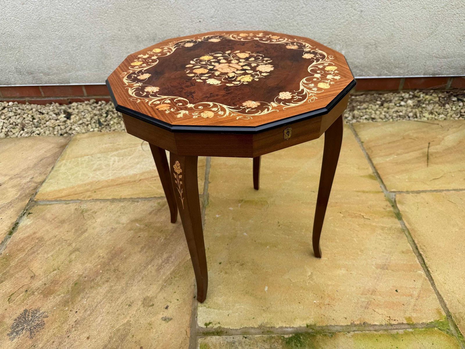Musical Marquetry Side Table, Sewing Table,Plant Stand, Occasional Table photo buy