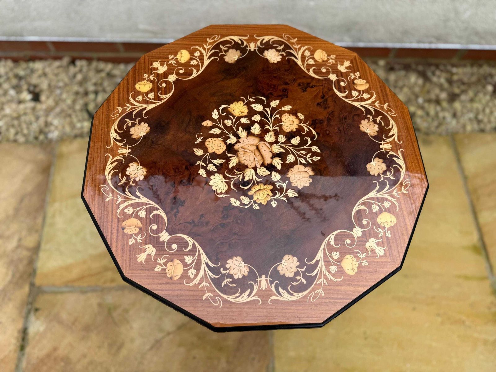 photo buy Musical Marquetry Side Table, Sewing Table,Plant Stand, Occasional Table