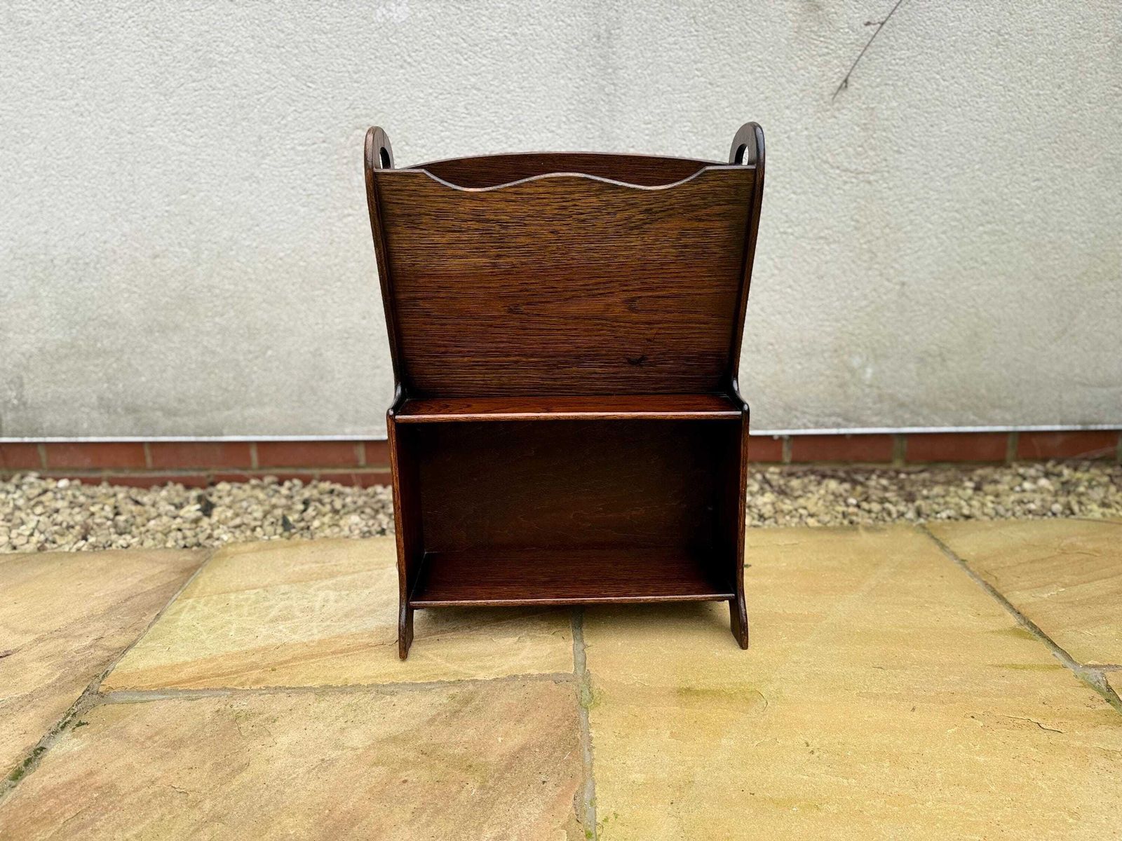 Antique Hand Made Magazine Rack With Shelf. Vintage Retro Style. photo buy
