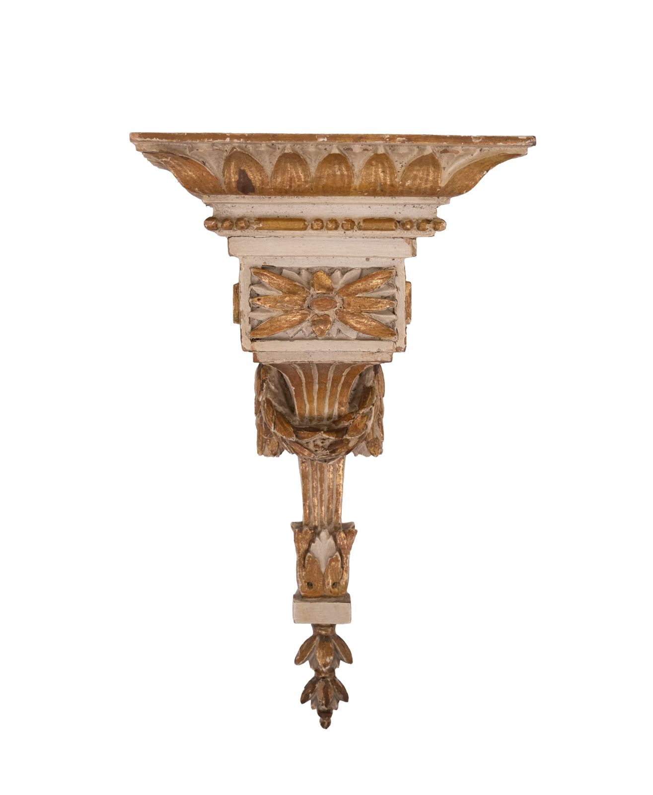 Louis XVI Style Carved Giltwood Wall Consoles With Greek Style Decoration photo buy