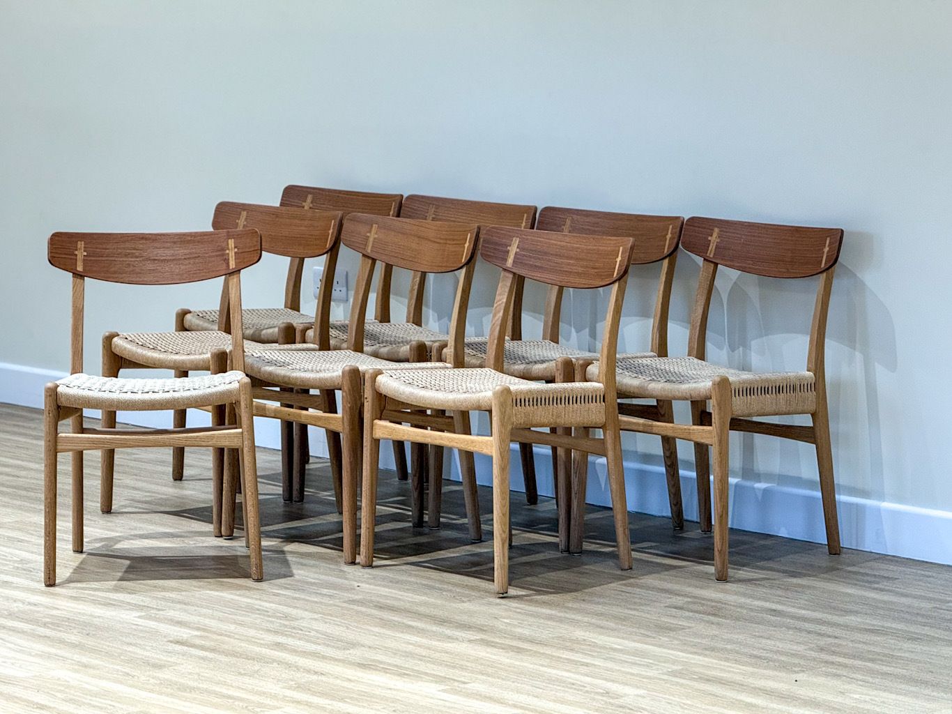 Set Of Eight Ch23 Dining Chair By Hans J. Wegner photo furniture