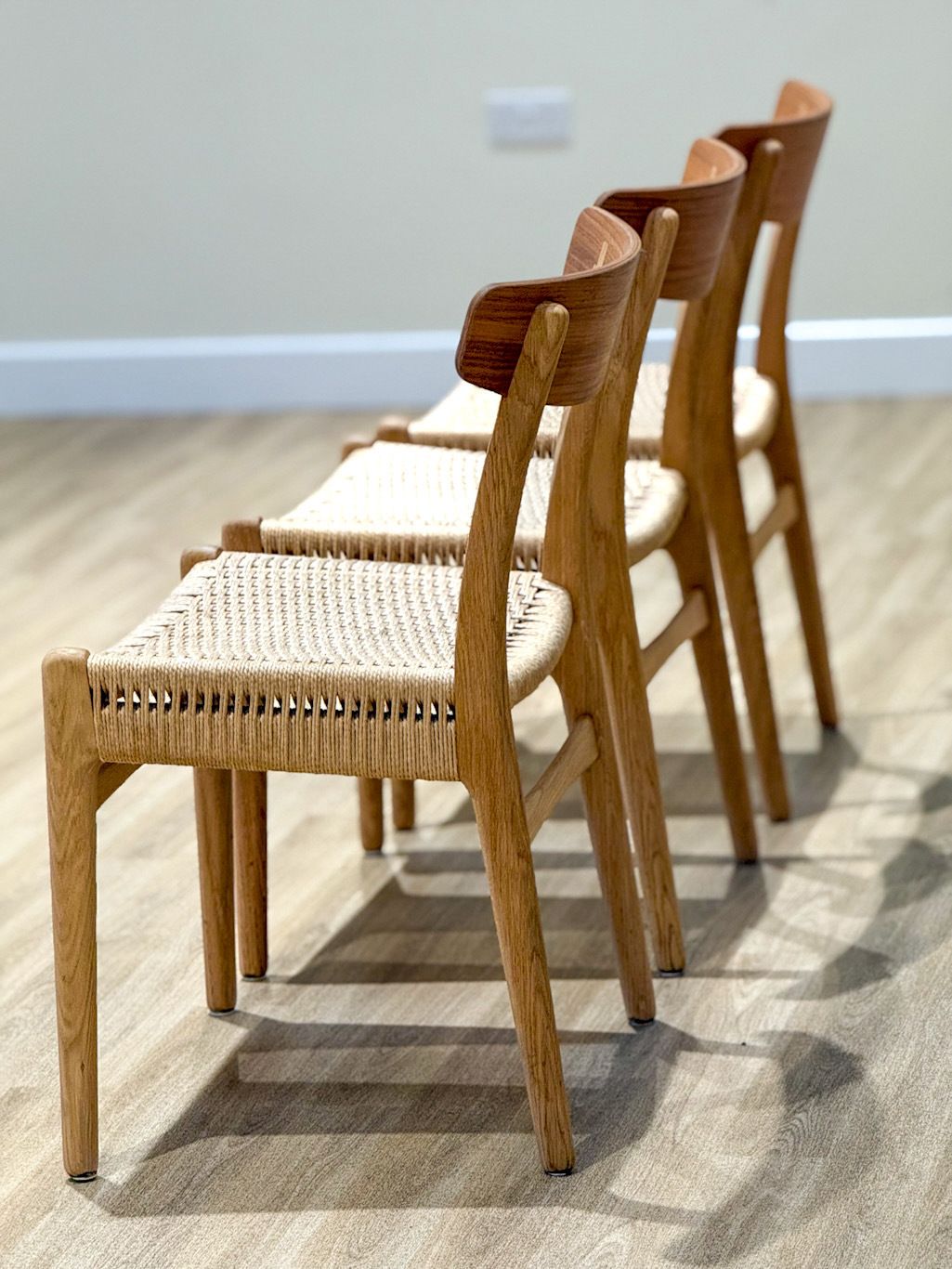photo for sale Set Of Eight Ch23 Dining Chair By Hans J. Wegner