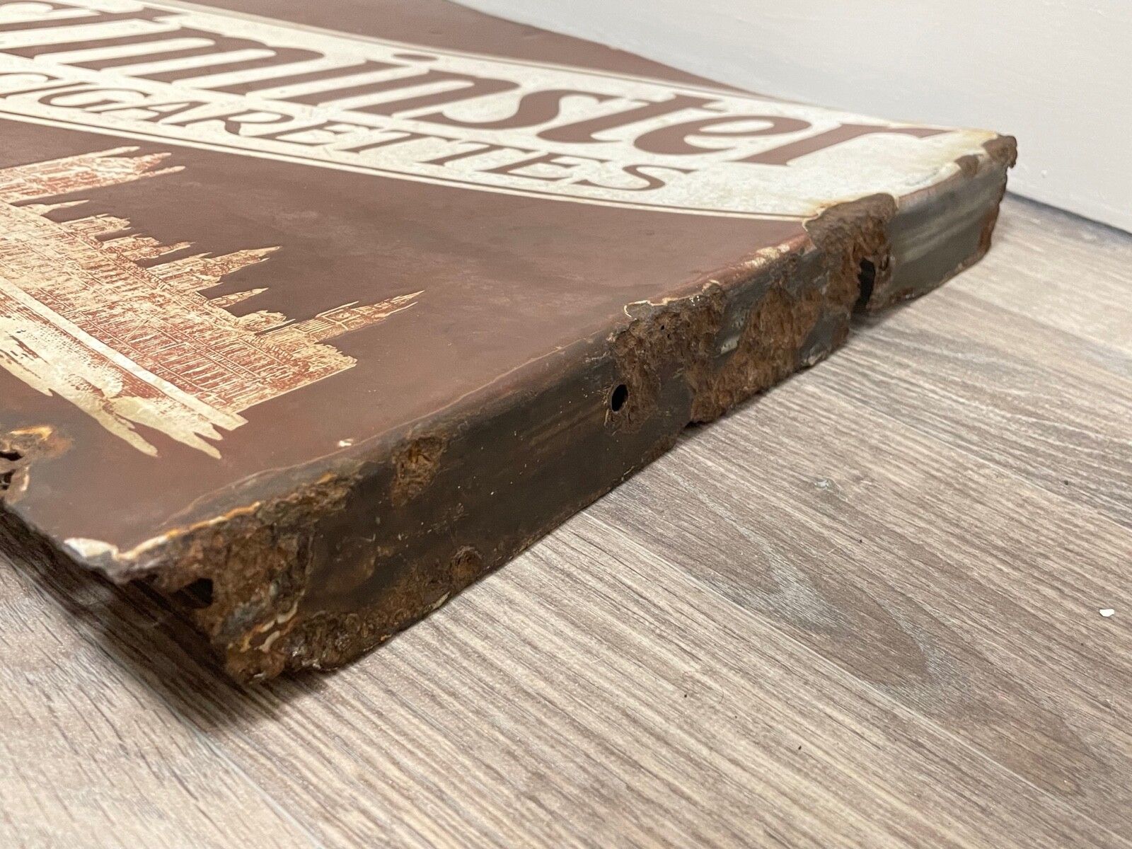 photo furniture Early 20th Century Double Sided Enamel Westminster Virginia Cigarettes Wall Sign