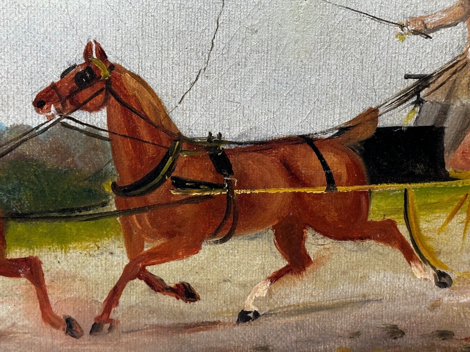 2000.0 Edwardian Oil Painting Horses & Carriage Coachman Riders Signed Philip H Rideout photo