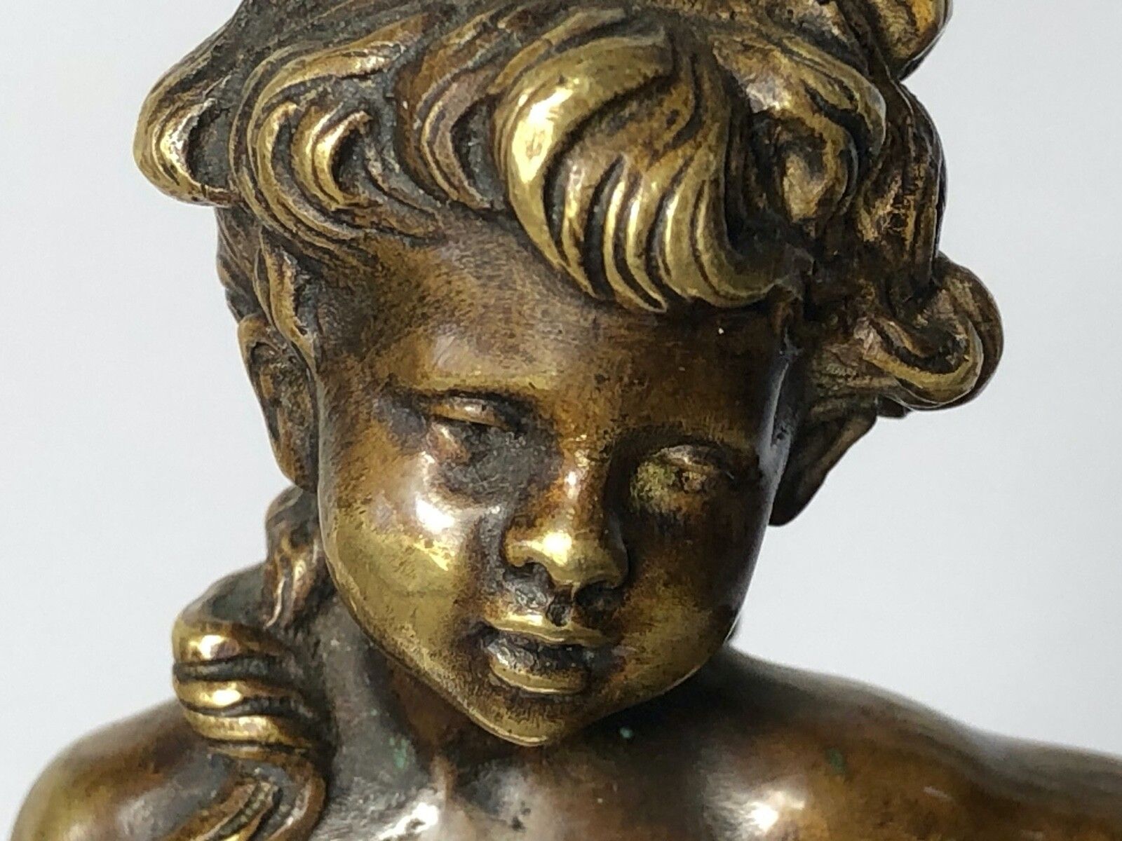 19th Century Girl Carrying Flower Baskets Sculpture Signed Auguste Moreau photo Art