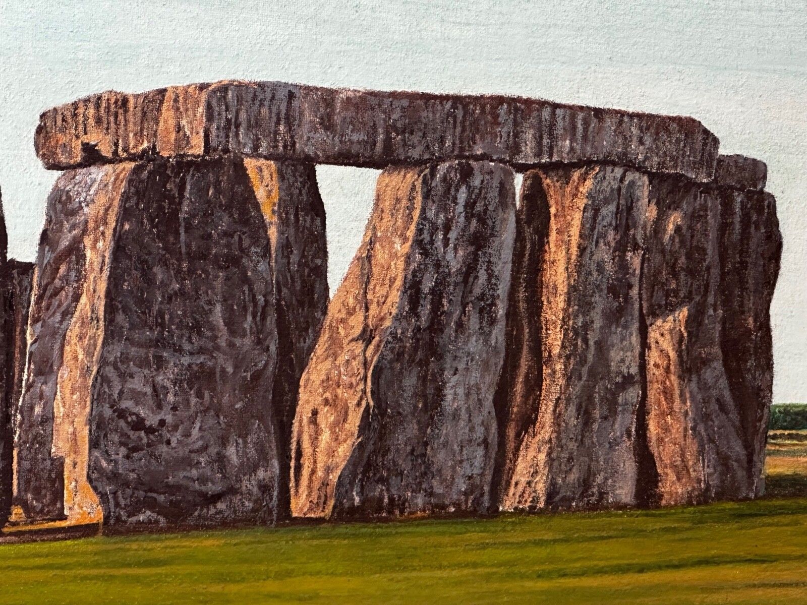 Art Oil Painting Salisbury Plain Prehistoric Stonehenge After Jasper Francis Cropsey photo