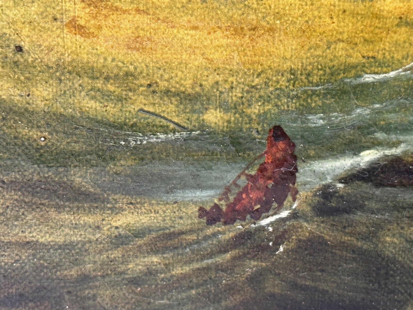 Marine Georgian Early 19th Century French Fishing Boat Heading Out Brisk Winds photo vintage