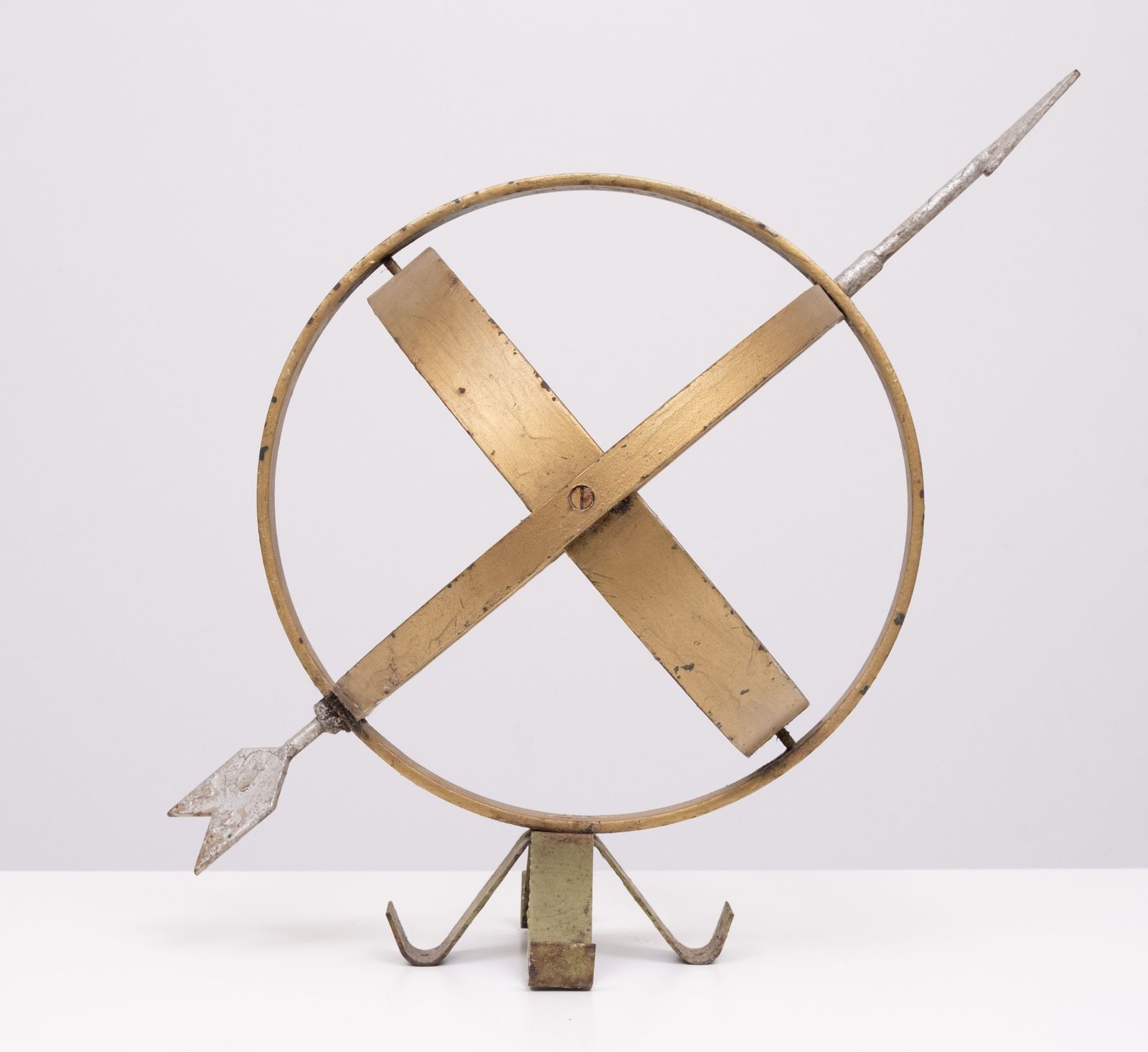 photo furniture Handmade Patinated Metal Sundial, Vintage Design, 1950s