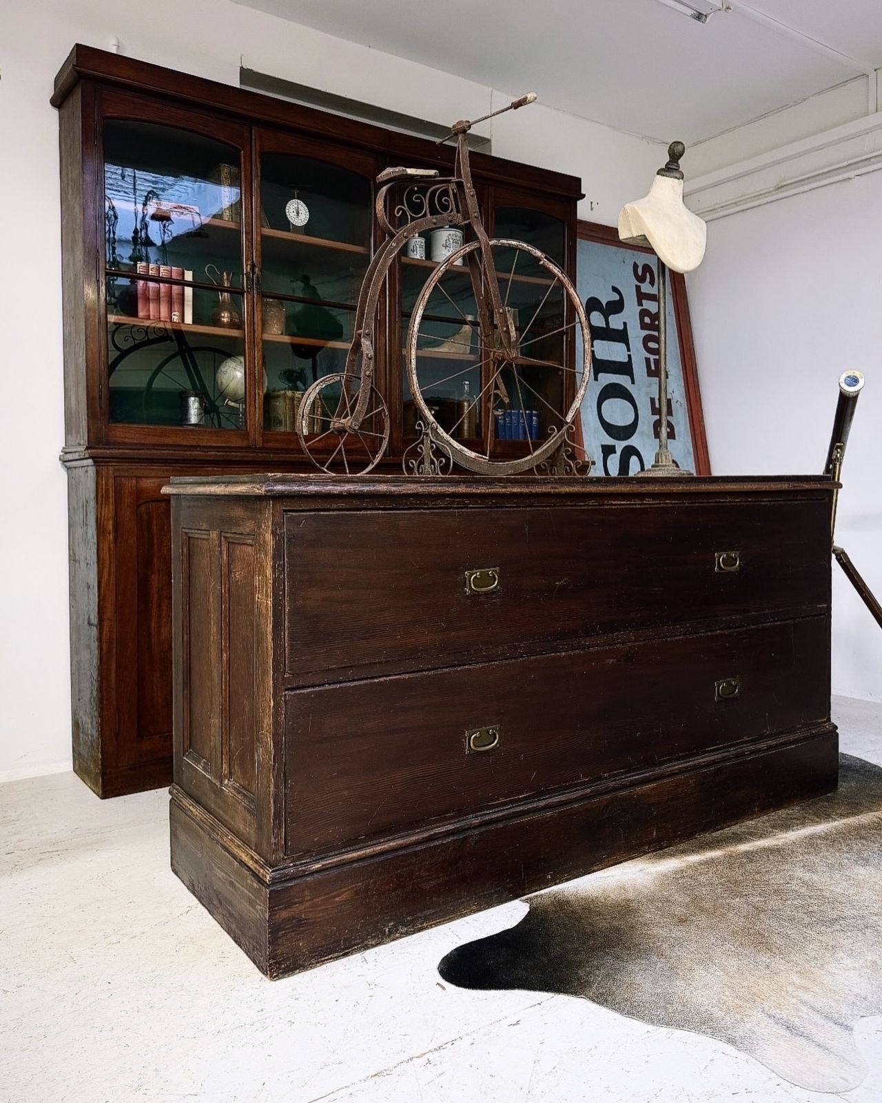 3500.0 Large Antique Haberdashery Shop Counter Drawers photo
