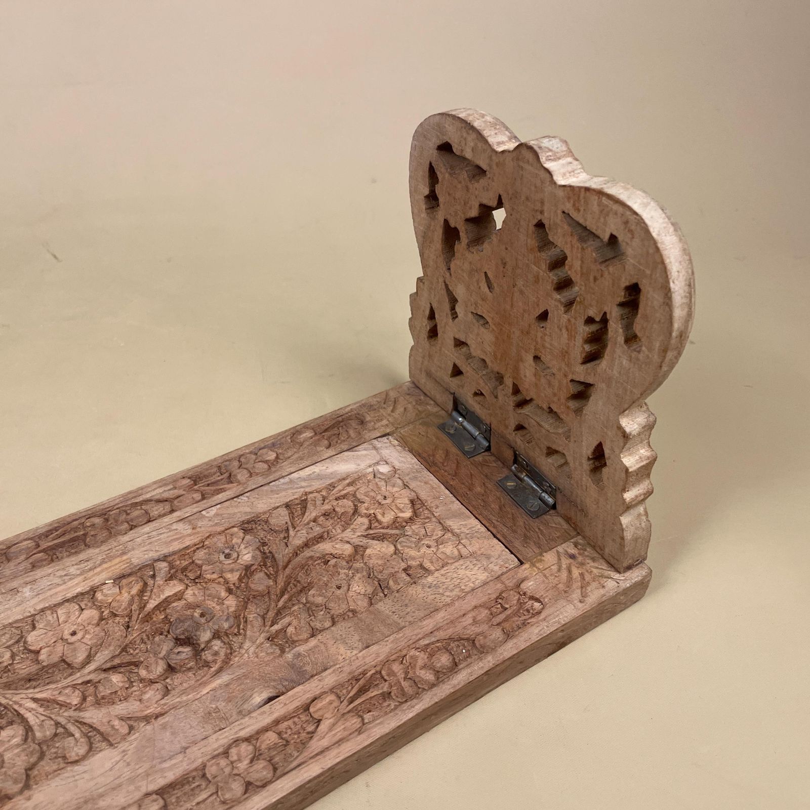 Anglo Indian Extending Book Slide Endshand Carved Antique Victorian Style Shelf Display Library Novel Stand Adjustable photo 75.0