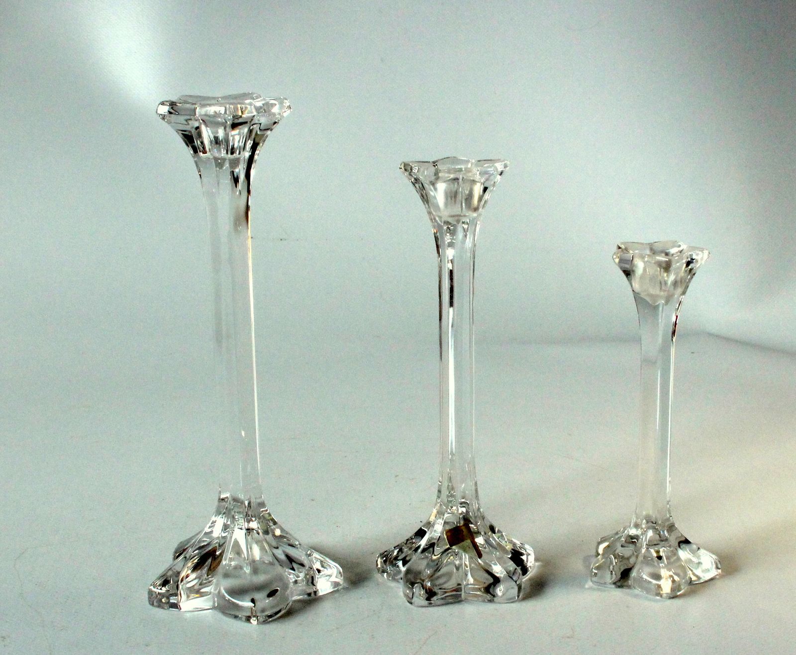 3 Lead Crystal Glass Candle Holder By Nachtmann As A Set   Vintage photo Home Decor