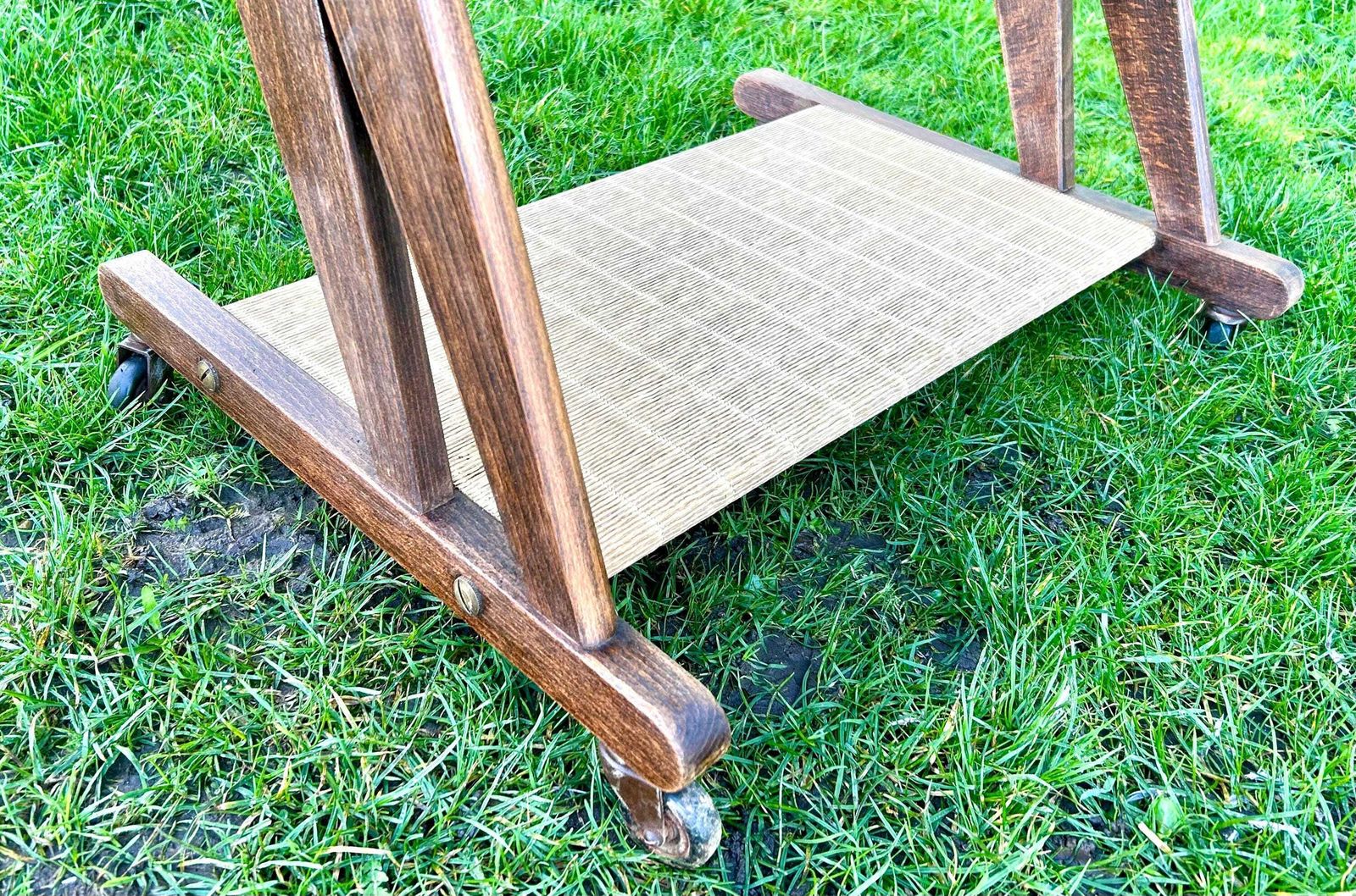 photo furniture Mid Century French Jullian Serving Side Table Trolley Coffee Table Occasional Hall Antique Industrial Vintage Drinks Wheels Japandi Retro
