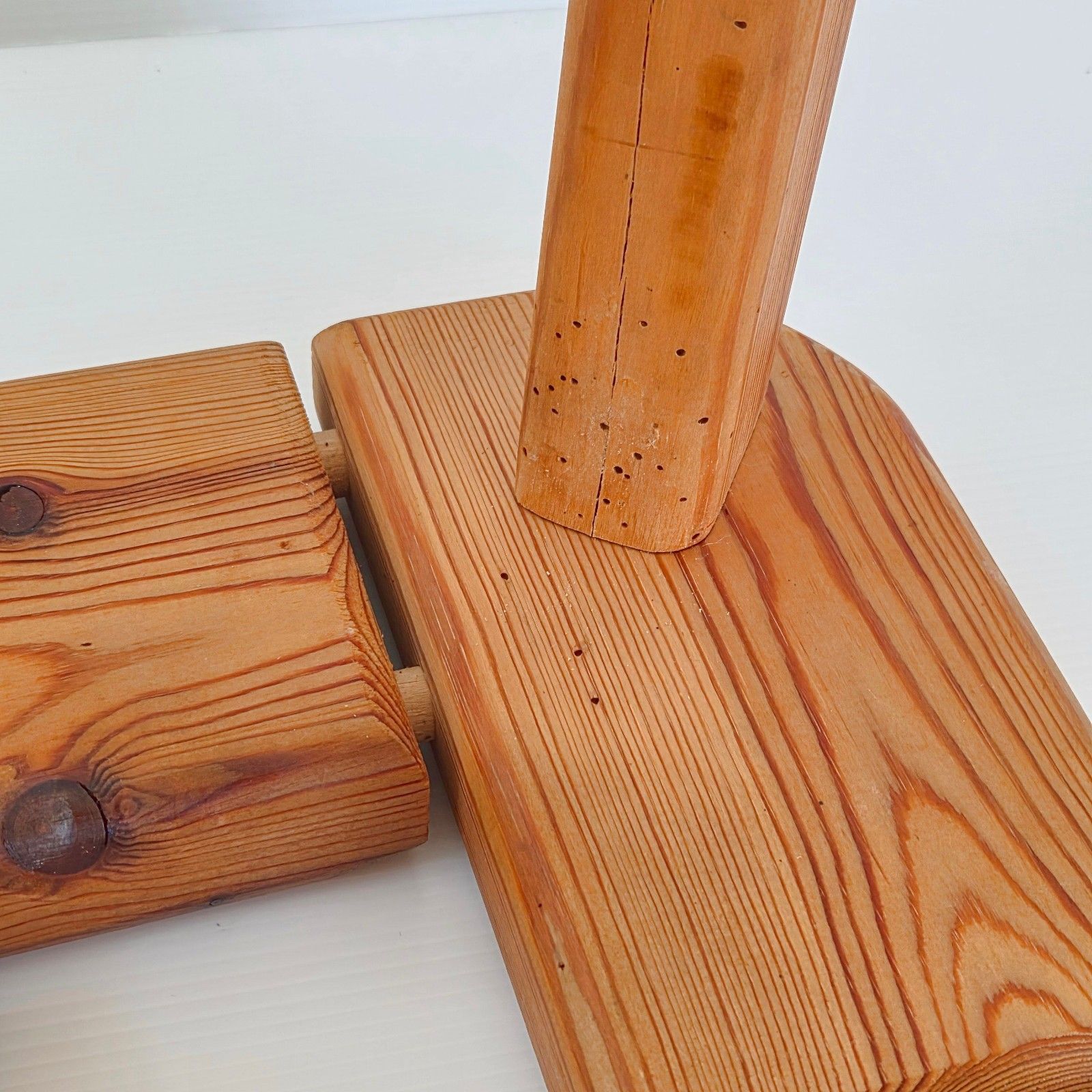 Vintage Swedish Scandinavian 1950 Olof Ottelin Pine Stool For Finnsauna photo buy