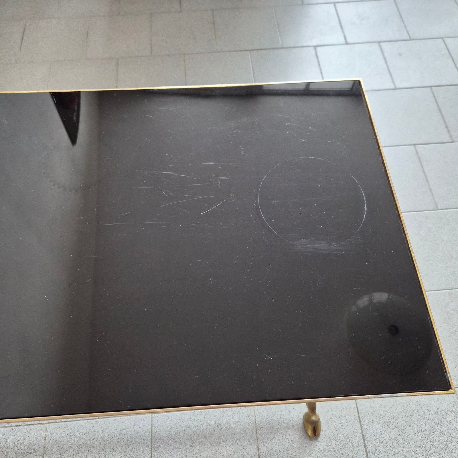 Vintage 1970s House Jansen Bronze & Glass Goat Feet Coffee Table 70s Chic photo vinterior