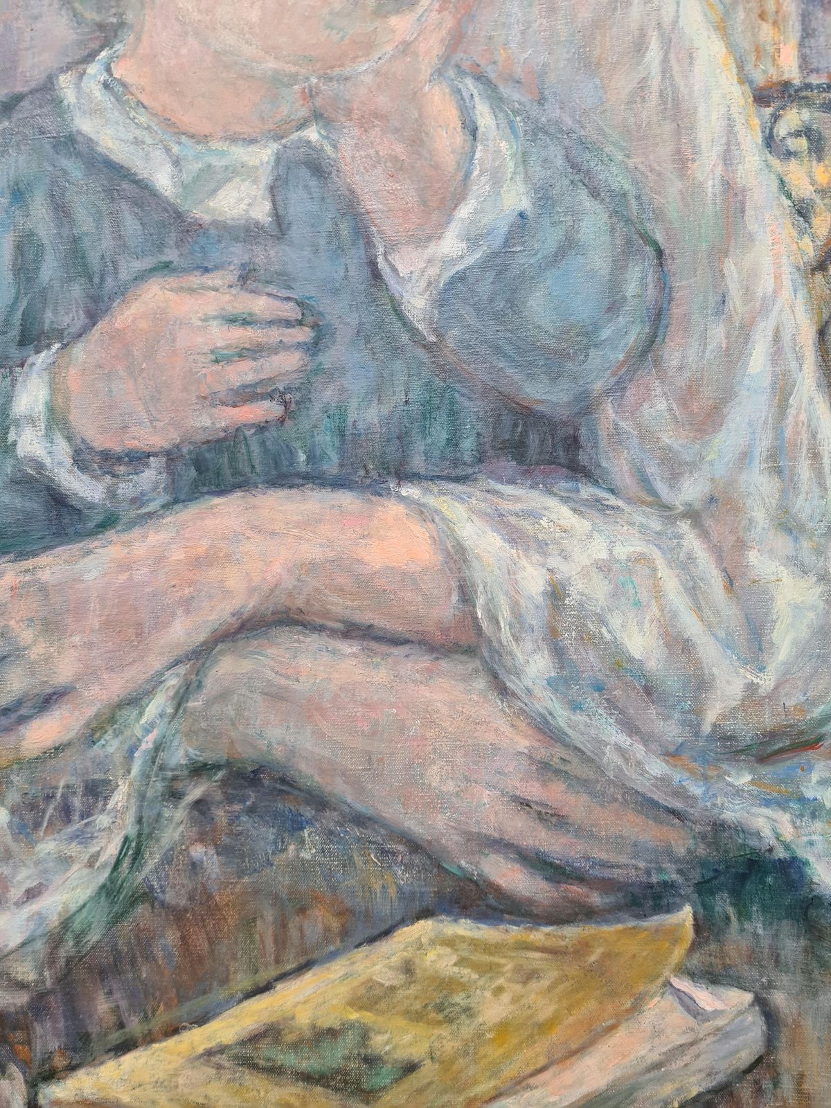 Mother And Child, Oil Painting On Canvas, Modern Figurative, Late 20th Century1986 By Ulla Fribrock photo vinterior