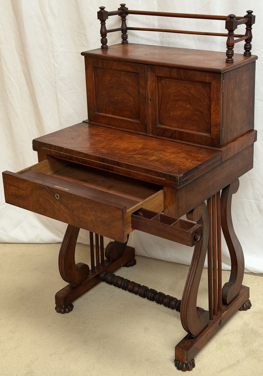 Regency Period Ladies Desk On Lyre Supports photo Furniture