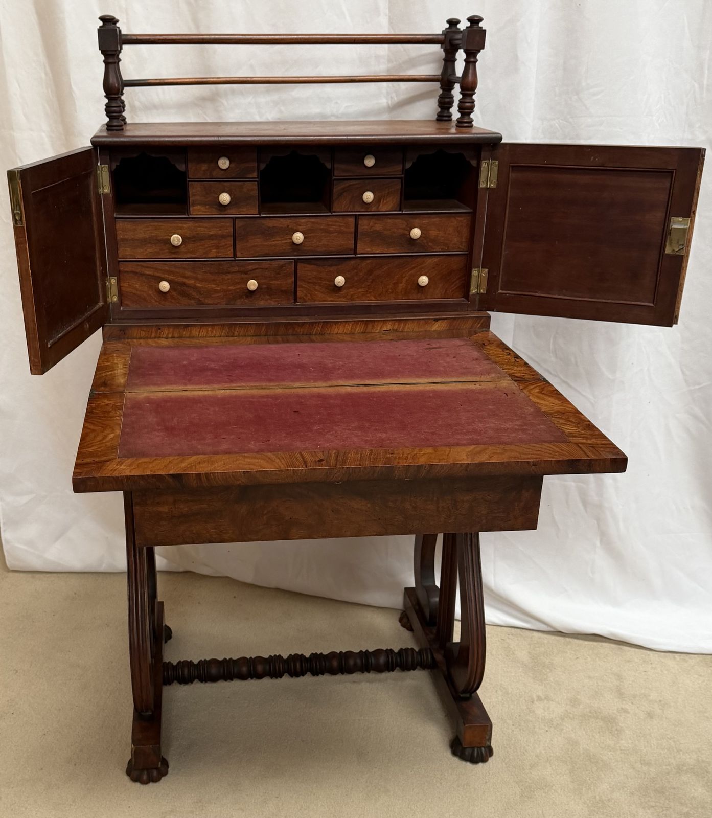 Regency Period Ladies Desk On Lyre Supports photo buy
