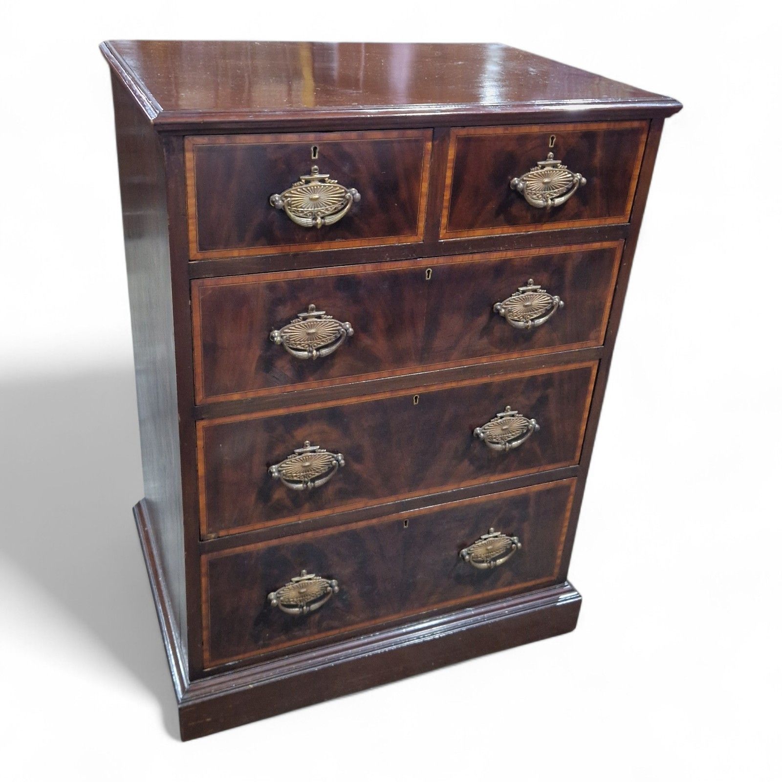Antique Chest Of Drawers  Quality Victorian Inlaid Mahogany Chest Of 5 Drawers photo furniture