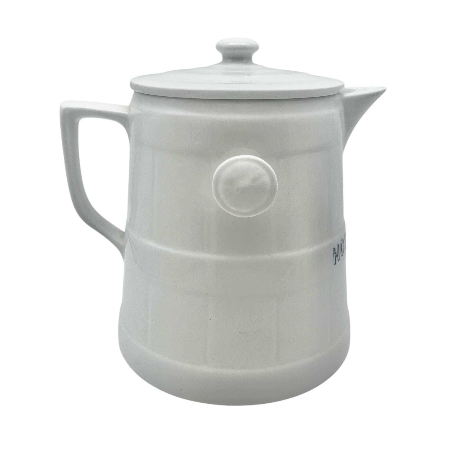 Antique Edwardian White Ironstone Hot Water Jug   Maling England  Home Decor   Kitchenalia photo for sale