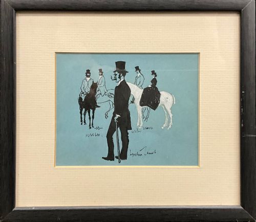 Lynton Lamb 1907   1977 Watercolour Drawing Equestrian Scene C1950