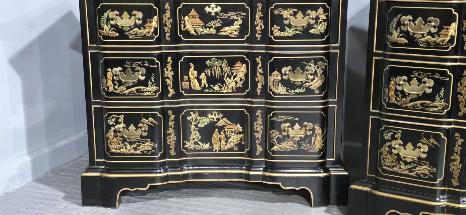 Furniture Wonderful Pair Chinoiserie Chests Of Drawers photo