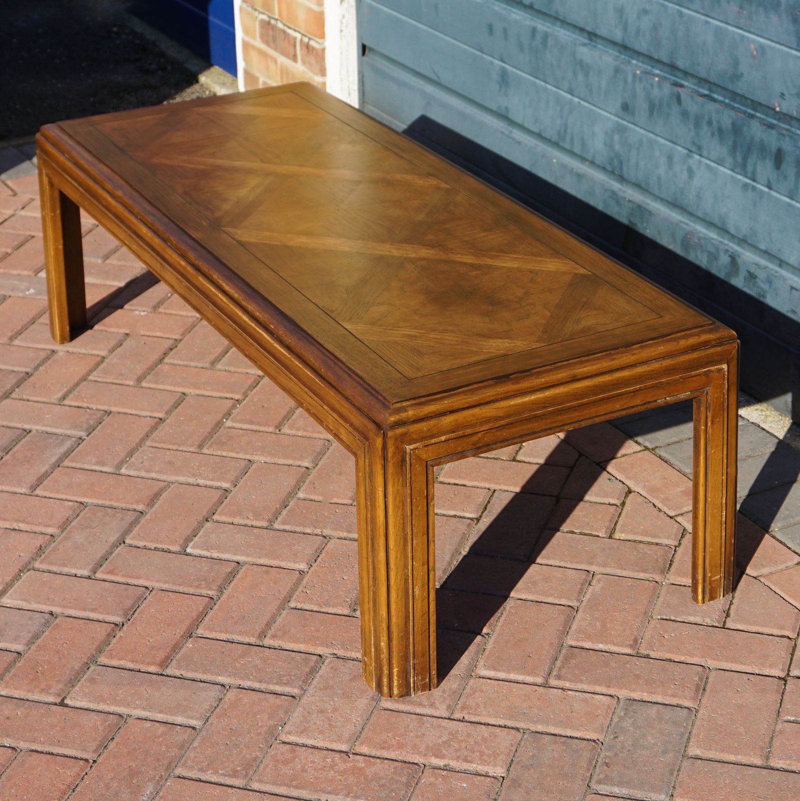 Lane Altivista Solid Cedar Wood Coffee Table Diamond Parquet Mid Century Refurbished photo buy