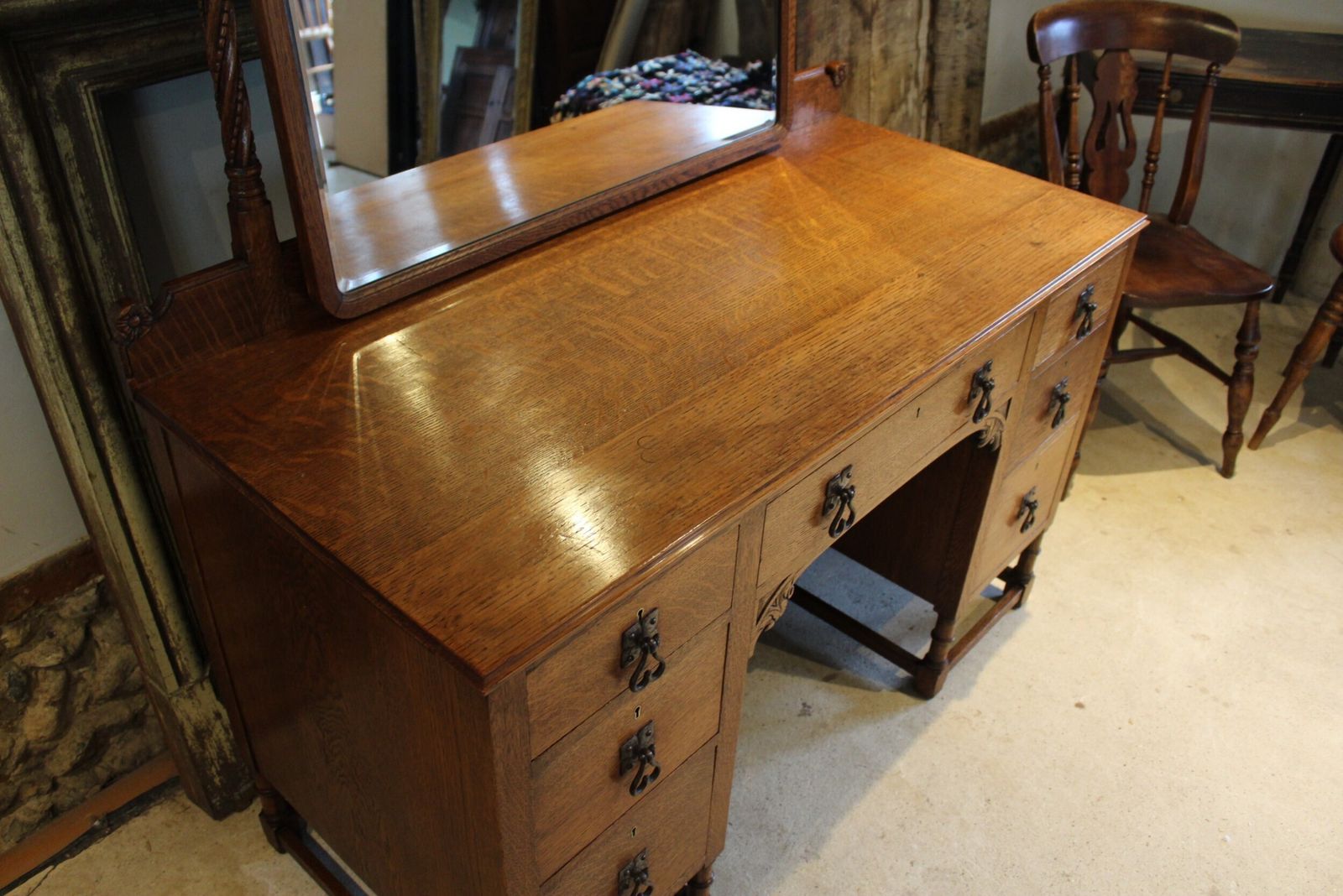photo for sale Fine Shapland And Petter Oak Arts & Crafts Dressing Table C1900