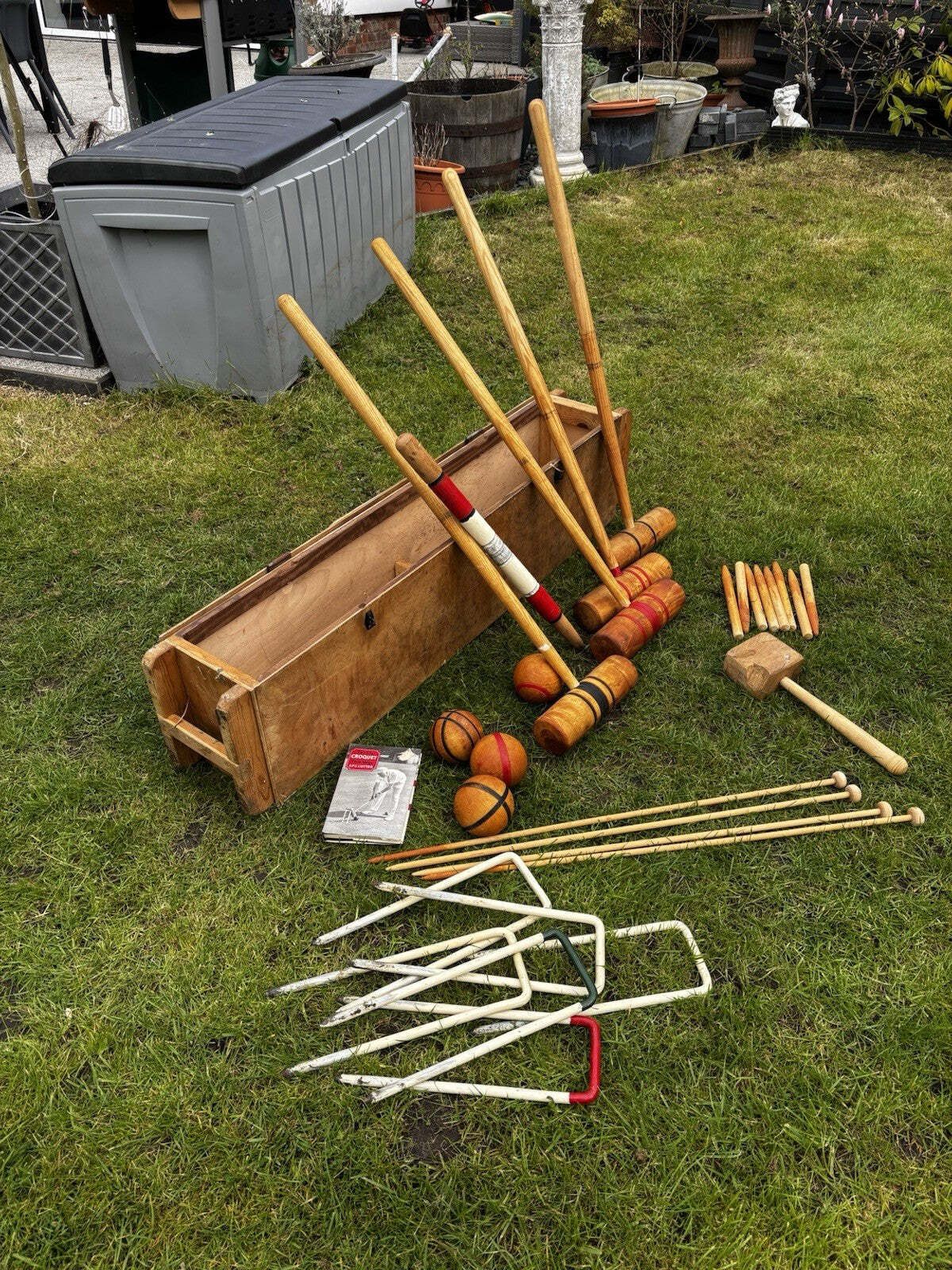 Croquet Set In Wooden Case, Very Good Quality. photo furniture