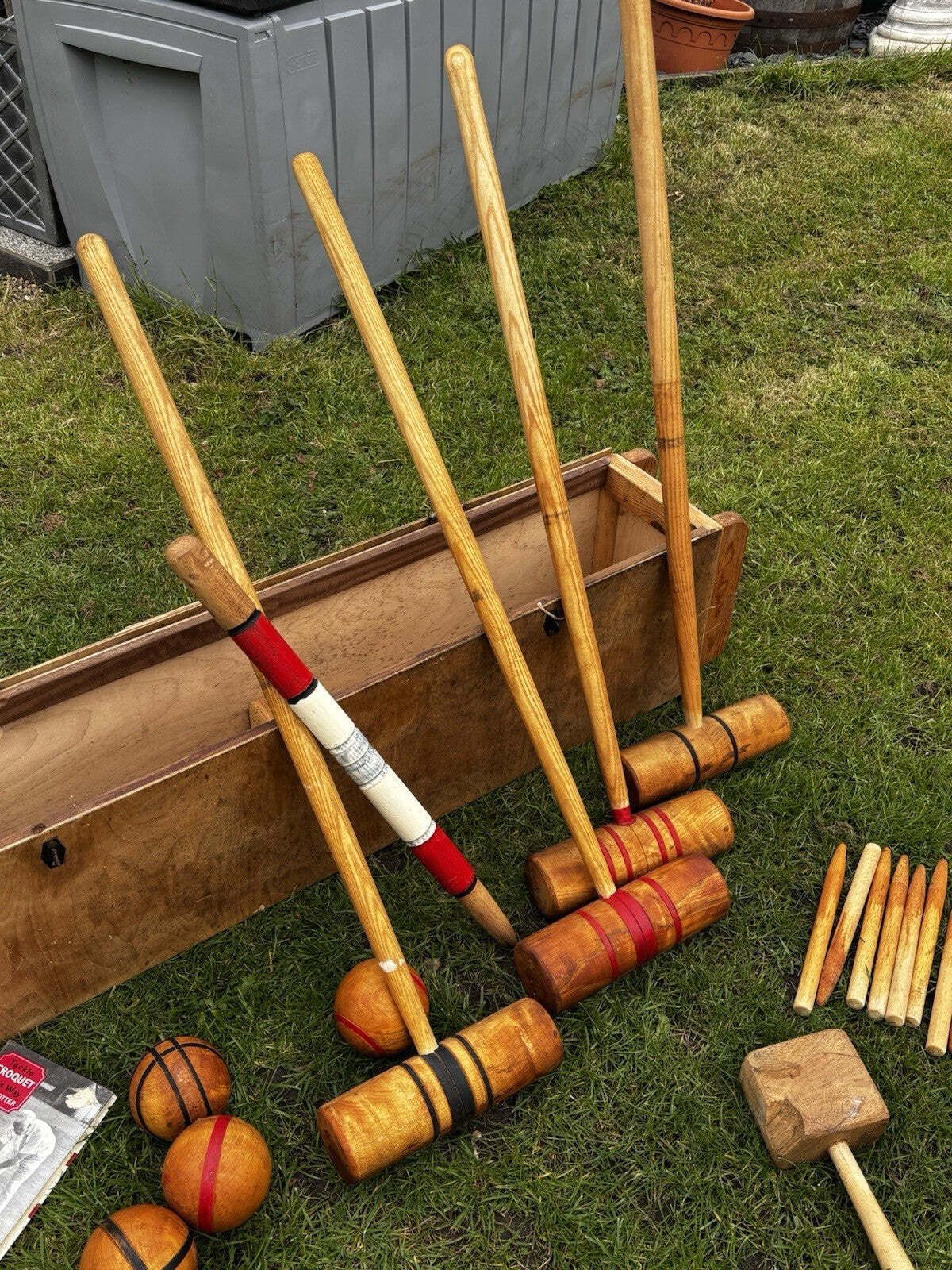 Croquet Set In Wooden Case, Very Good Quality. photo for sale