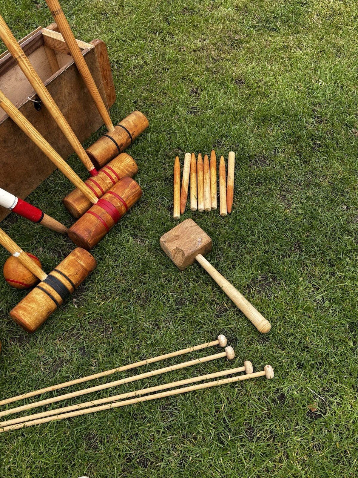 Croquet Set In Wooden Case, Very Good Quality. photo vinterior