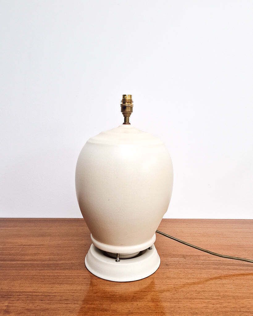 Mid Century Cream Table Large Lamp & Shade (1930s Converted Speaker) photo Lighting