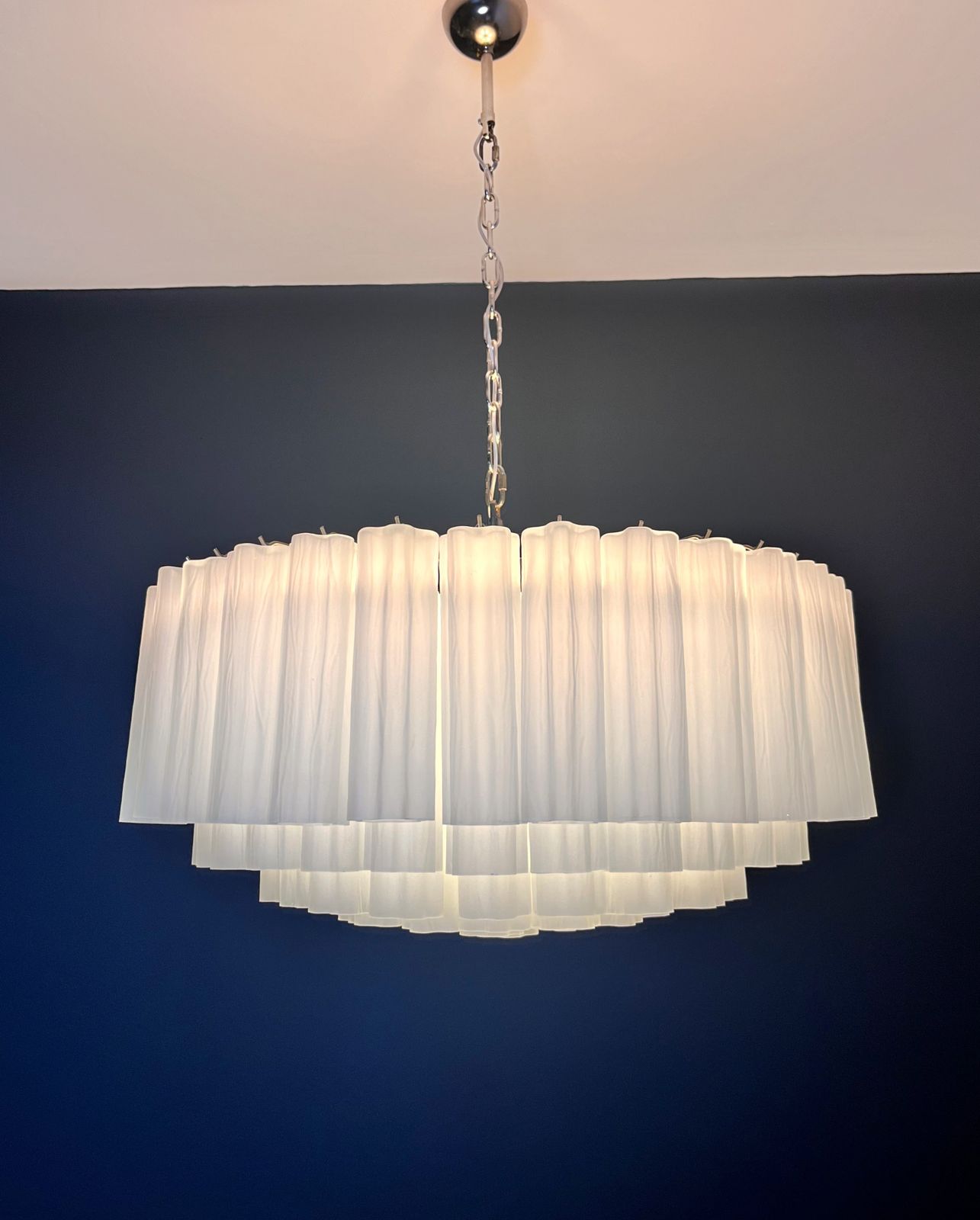 2185.0 Large Murano Glass Chandelier  101 Acid Etched Glass Tubes photo