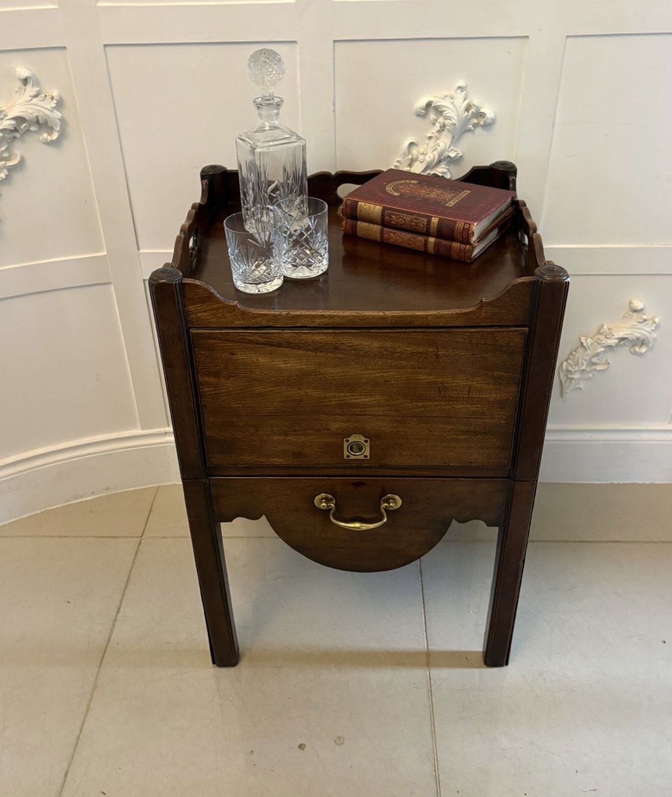 Antique 18th Century Mahogan Bedside Table photo Furniture