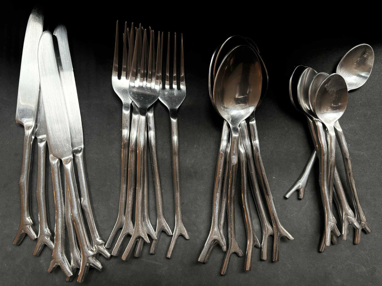 Branch Flatware Set (24 Piece) French Stainless Steel photo furniture