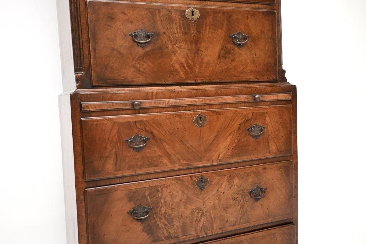 Antique Figured Walnut Chest On Chest Of Drawers photo Furniture