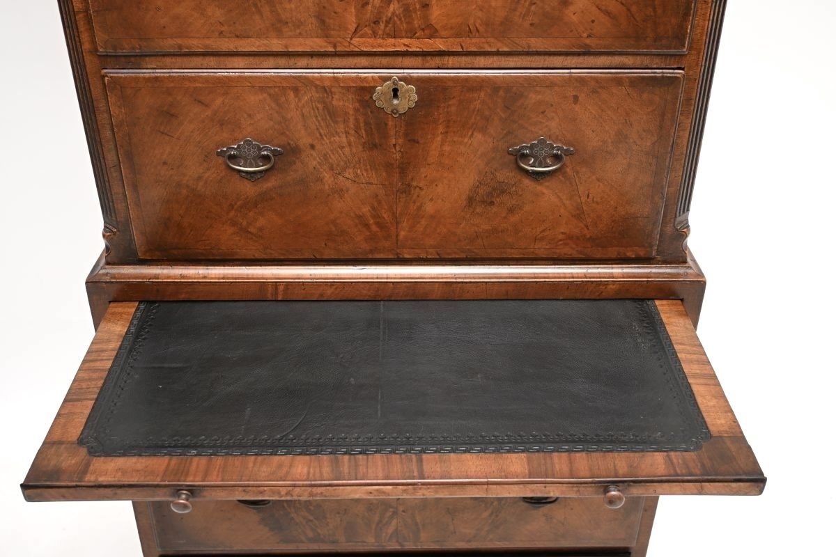 Antique Figured Walnut Chest On Chest Of Drawers photo vinterior
