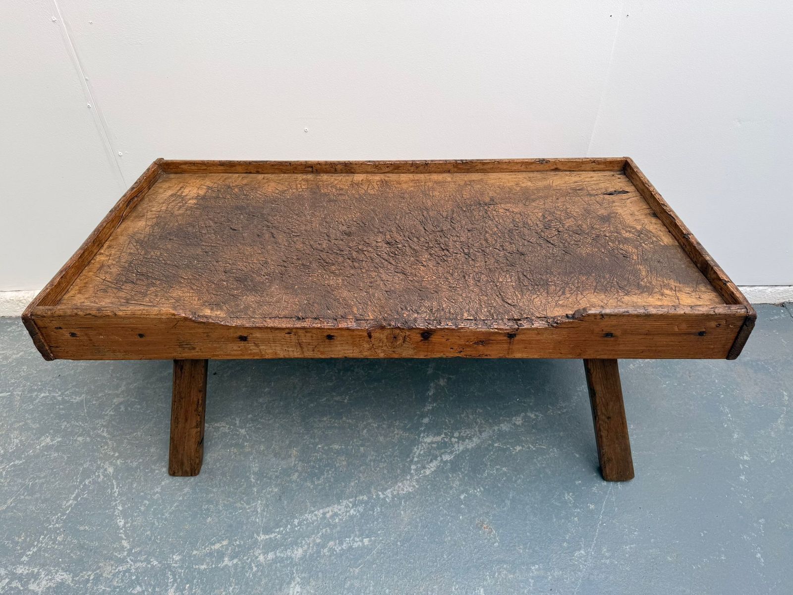 A Fabulous Original Hungarian Antique Oak / Hardwood Coffee Table 129cm photo vintage