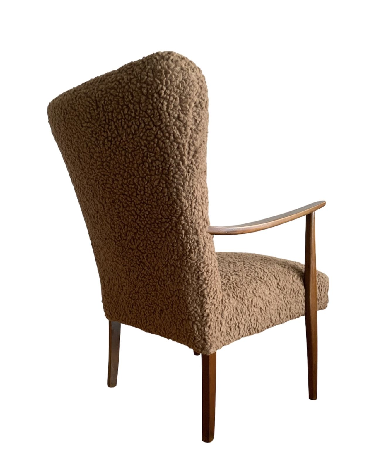 Vintage Danish Armchair And Footstool  In Lambswool photo for sale