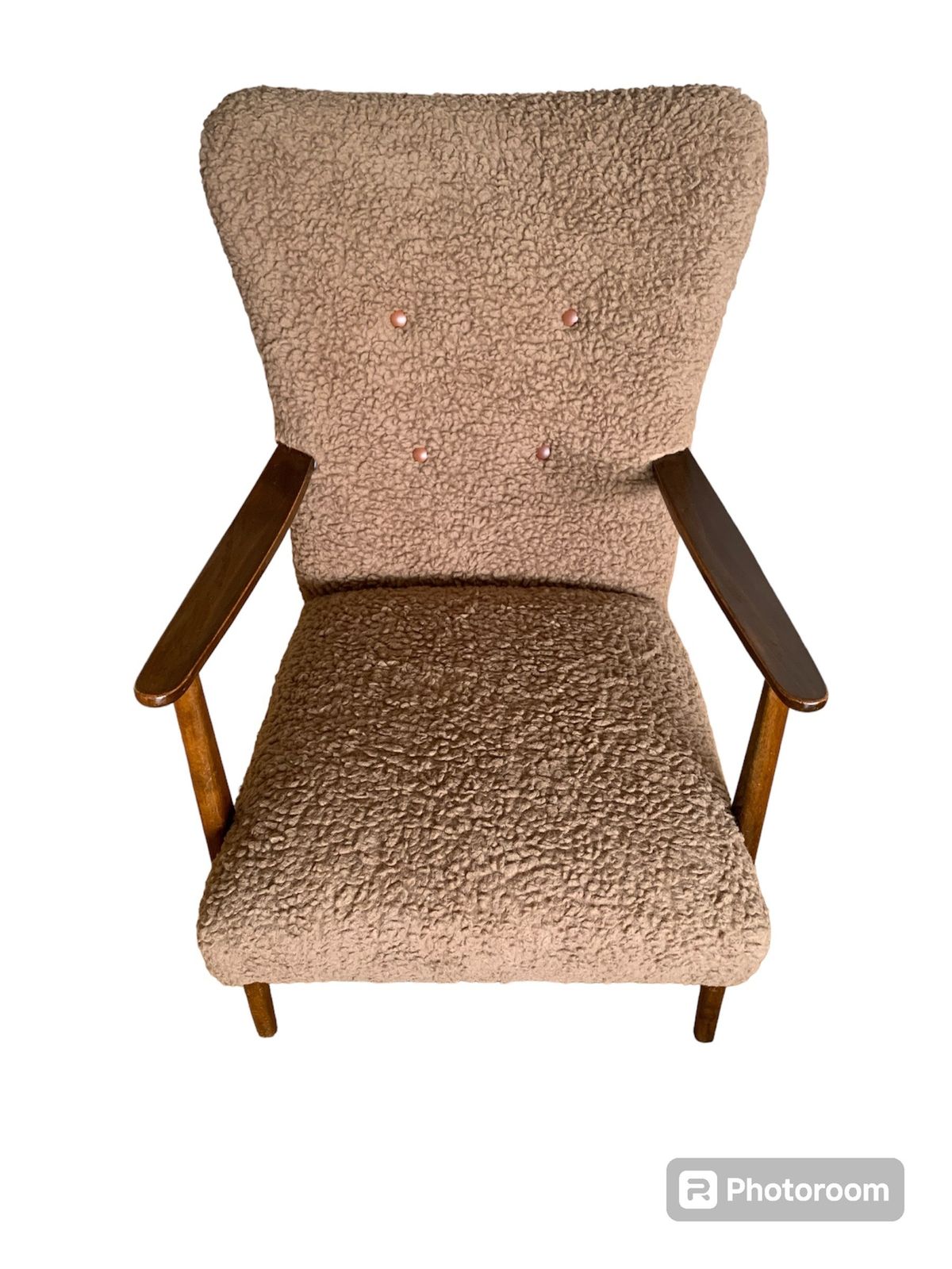 Vintage Danish Armchair And Footstool  In Lambswool photo 695.0