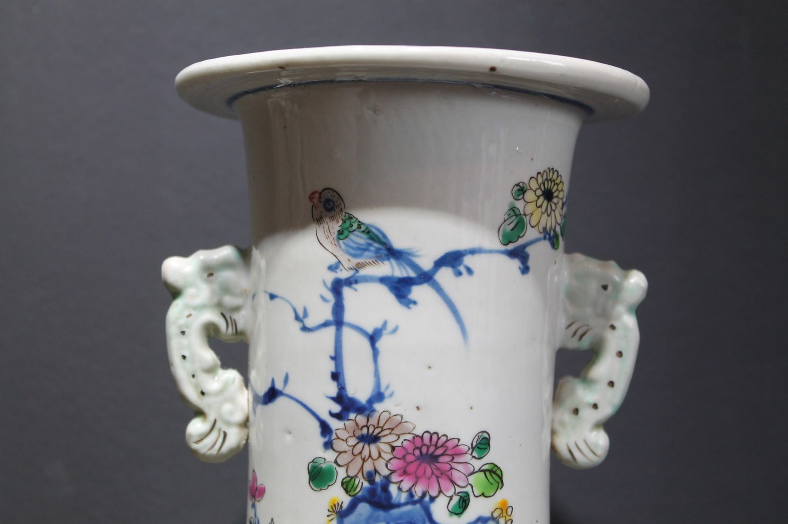 Large Antique Chinese 19/18th Century Qing Dynasty Vases Of Rouleau Form photo vinterior
