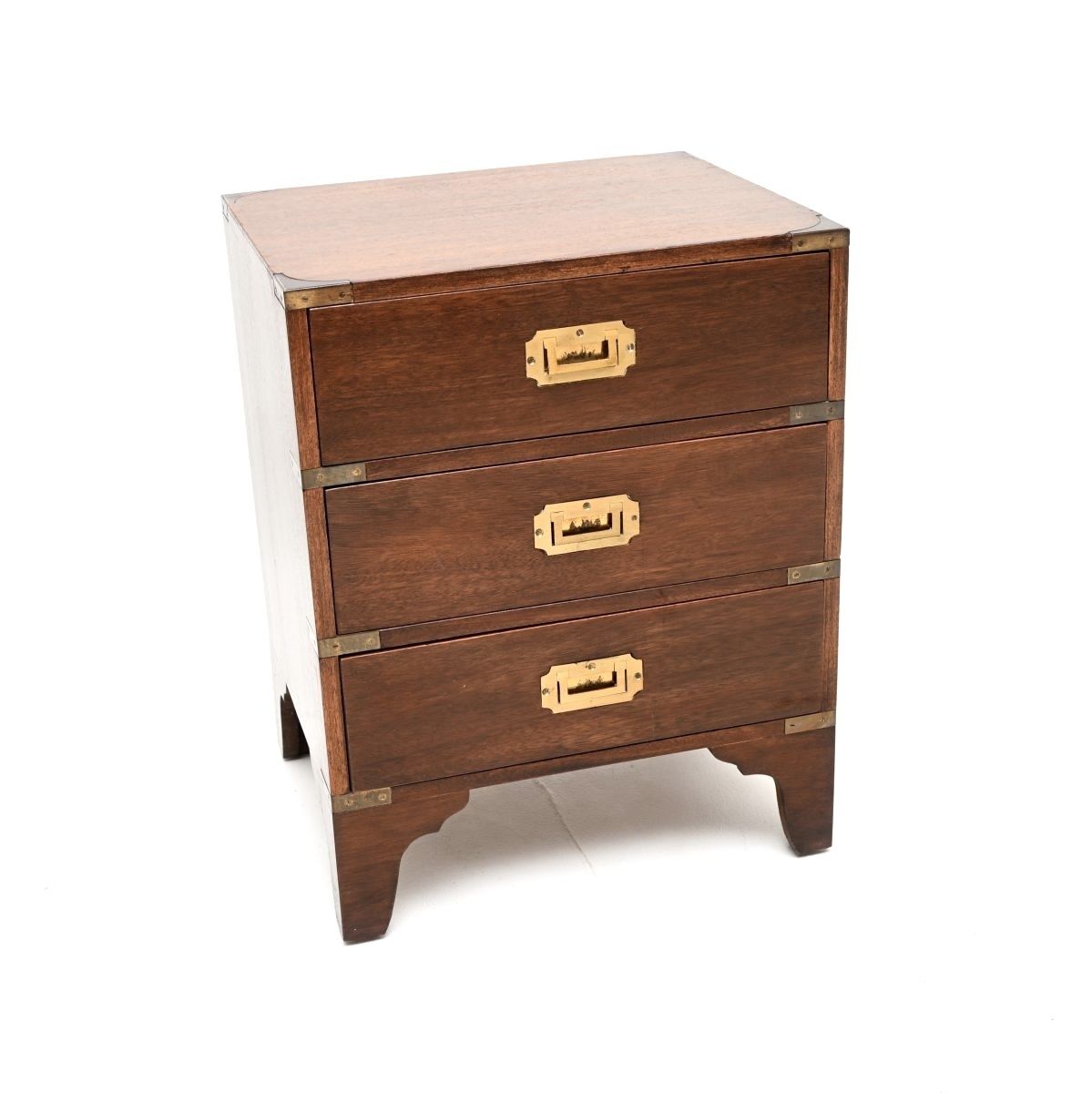 Antique Mahogany Military Campaign Style Chest Of Drawers photo furniture
